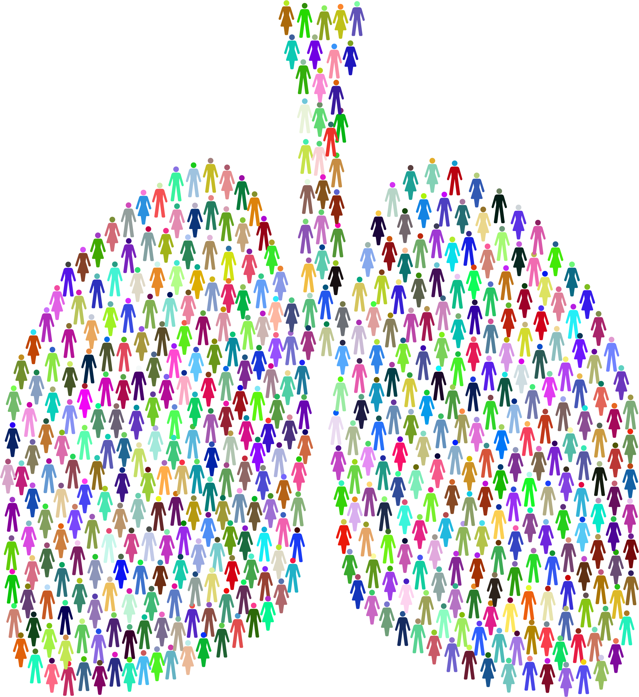 Prismatic people big image. Lungs clipart biology science