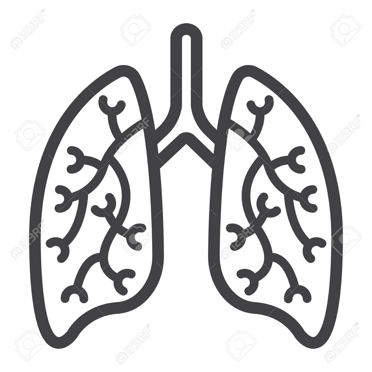 lungs clipart black and white