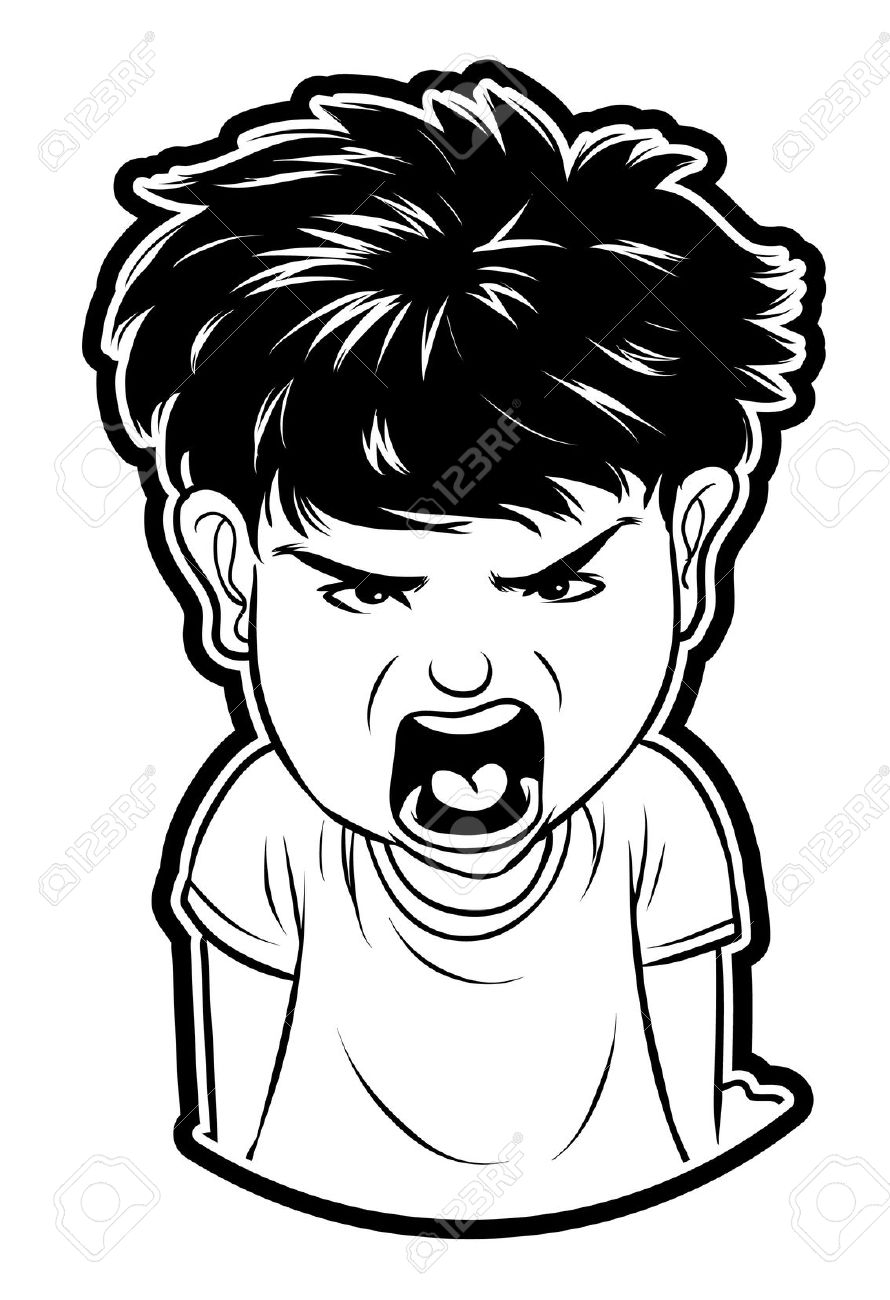mad clipart black and white
