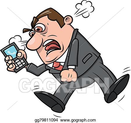 Mad clipart businessman. Vector illustration angry screaming
