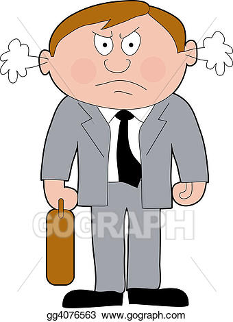Mad clipart businessman. Stock illustration angry gg