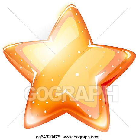 Magic clipart star. Vector illustration gold glossy