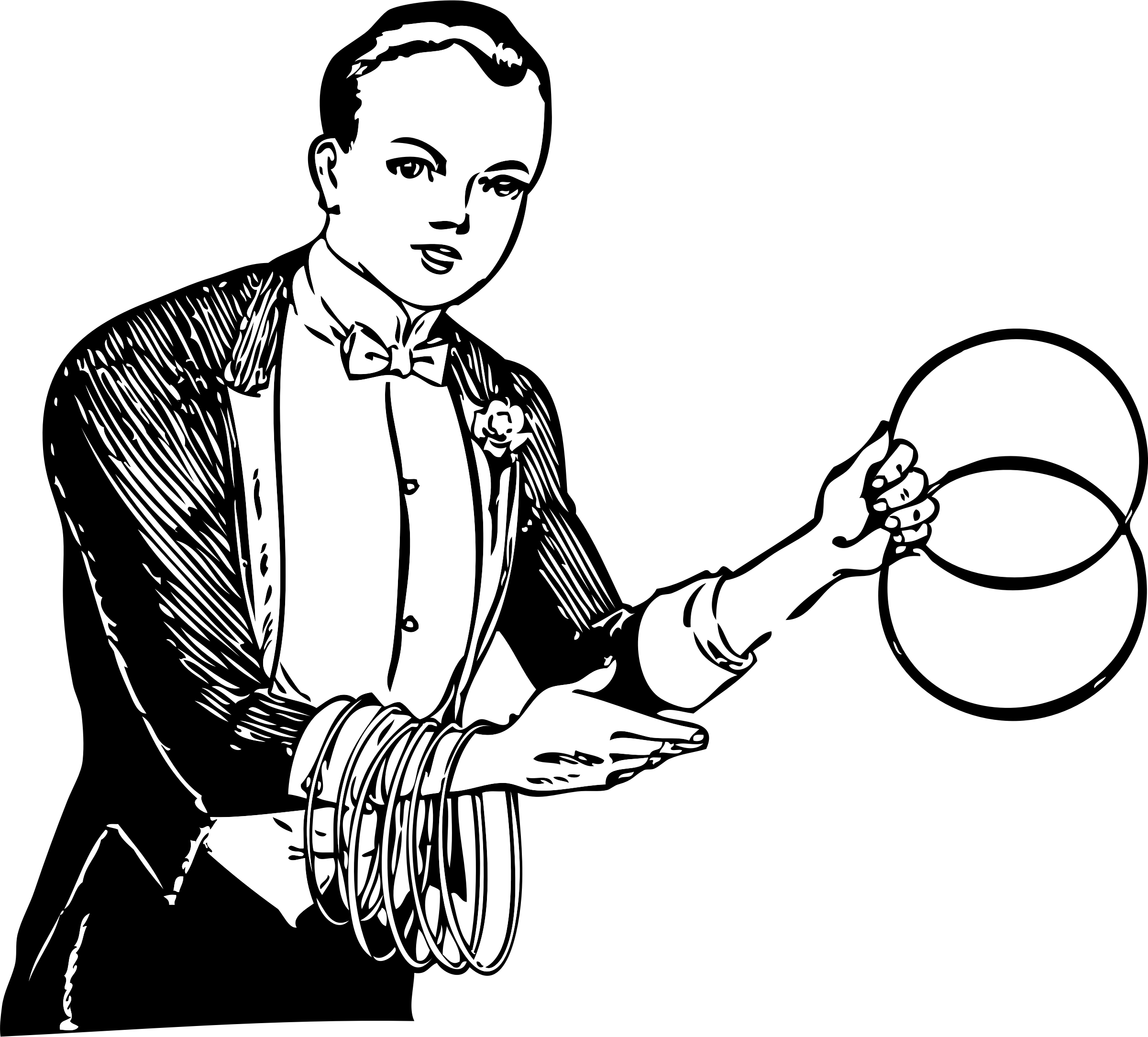 magician clipart black and white