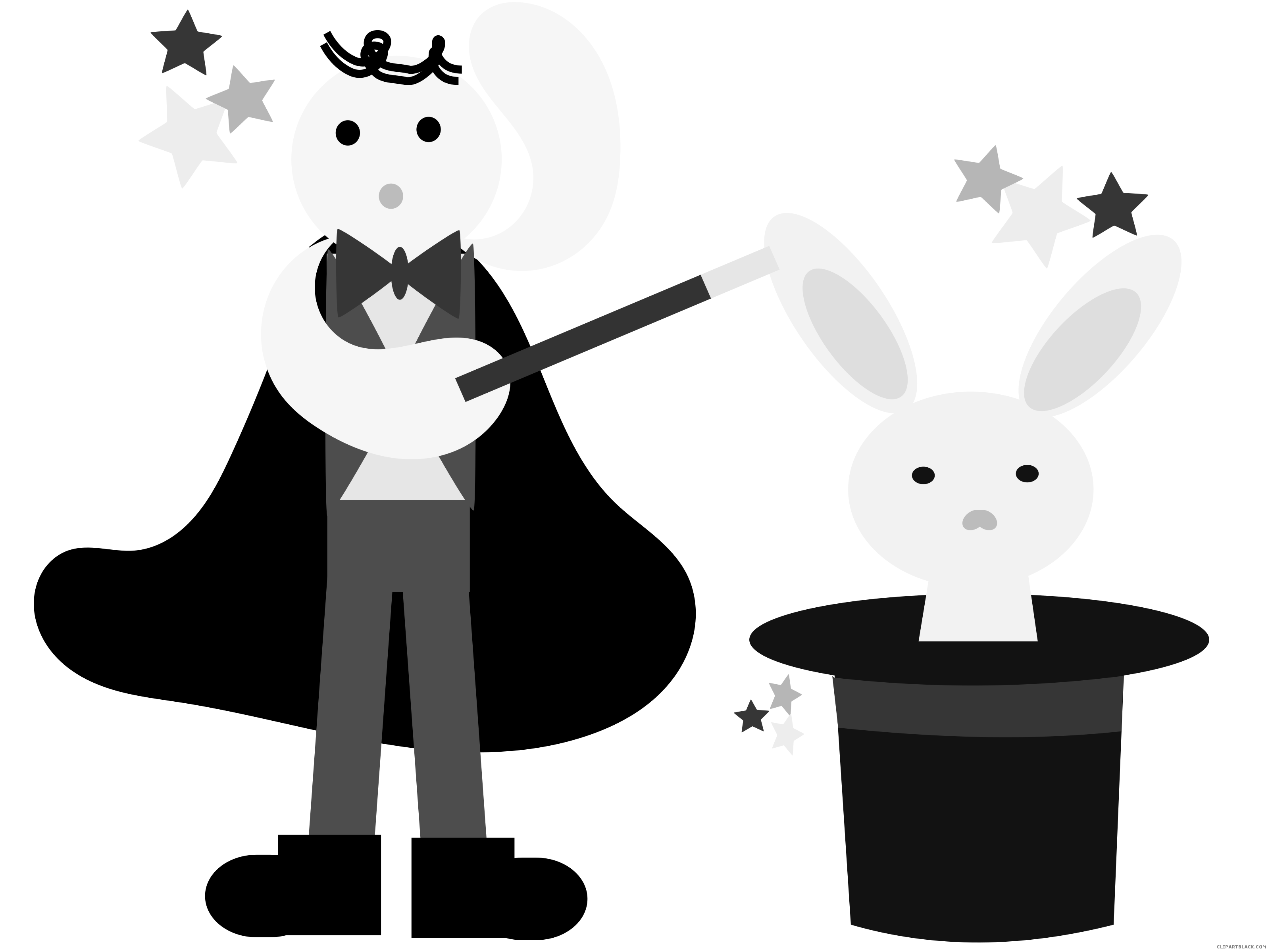 With a rabbit clipartblack. Magician clipart bunny