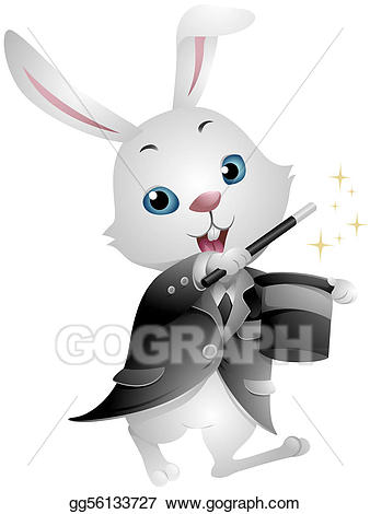 Stock illustration rabbit illustrations. Magician clipart bunny