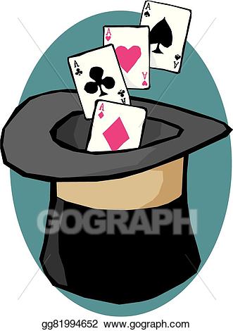 Magician clipart magician card. Eps vector magic hat