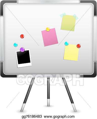 Magnet clipart board. Vector with notice and