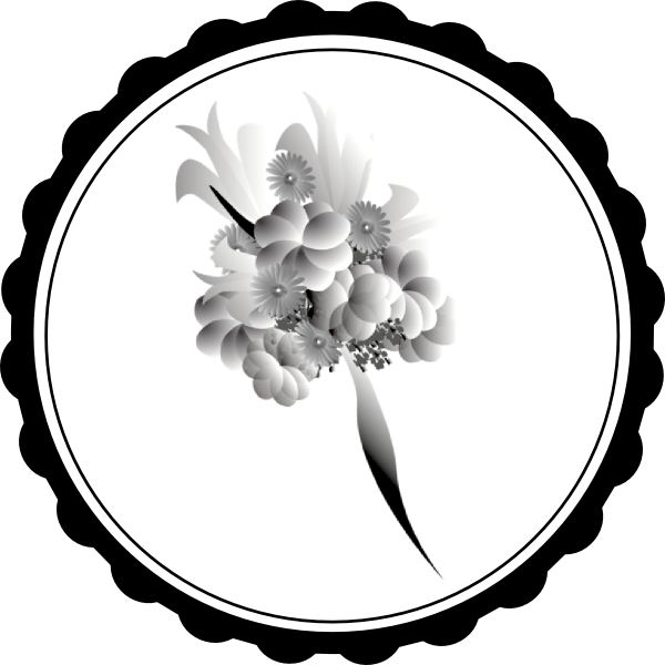 Bouquet clip art at. Peony clipart black and white