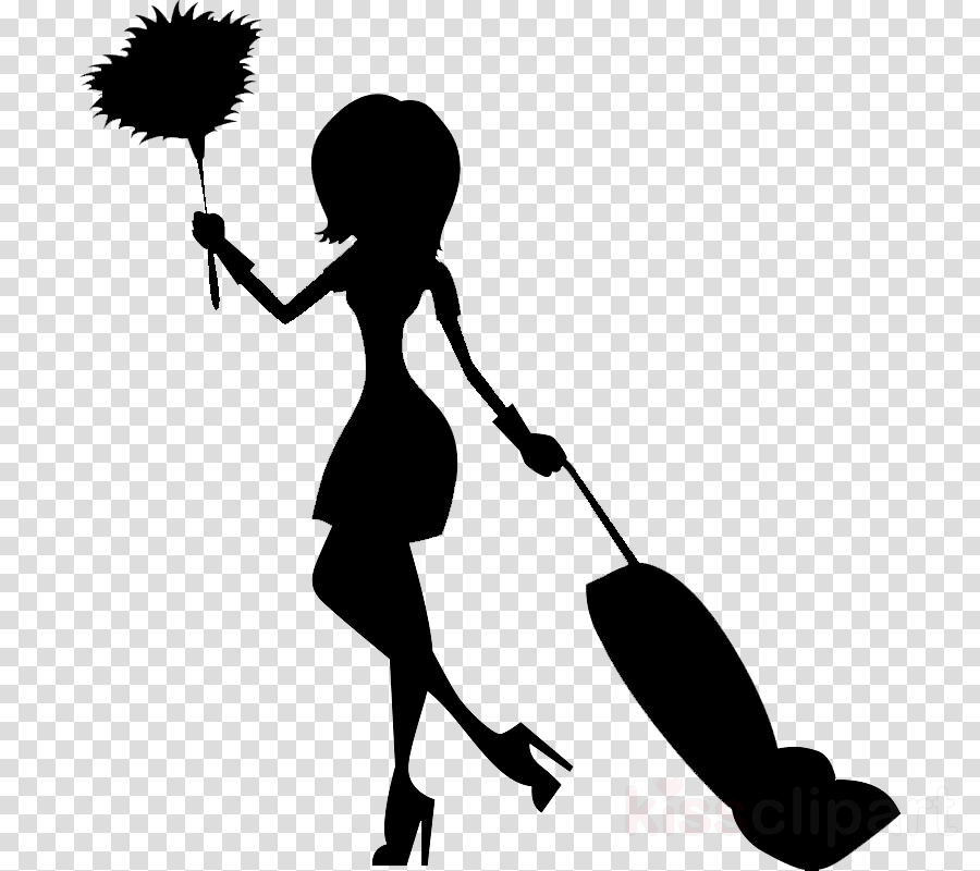 Bathroom cleaning silhouette . Maid clipart cartoon