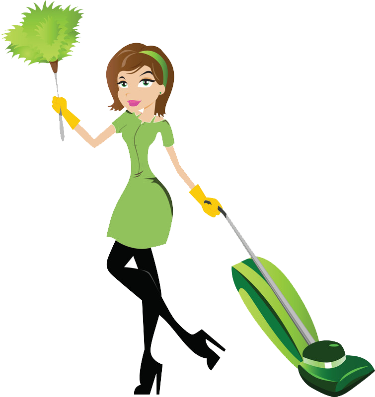 maid clipart dusting