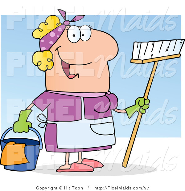 Maid clipart happy. Of a caucasian by