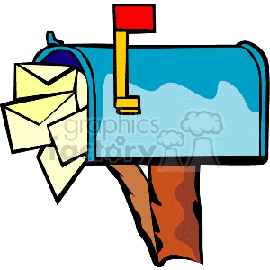Royalty free mailbox stuffed. Mail clipart