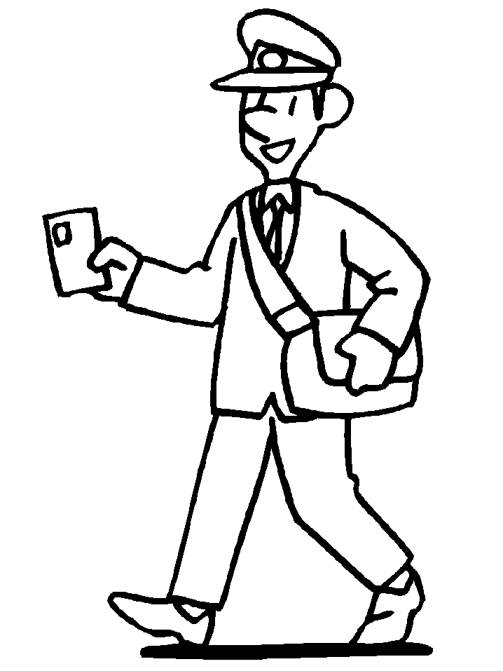 mailman clipart black and white