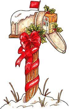 Mailbox clipart christmas. Stuffed winter ii vintage
