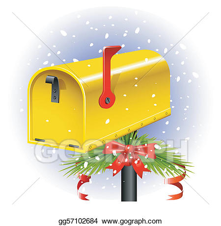 Vector stock illustration . Mailbox clipart christmas