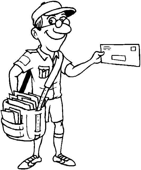 mailman clipart black and white