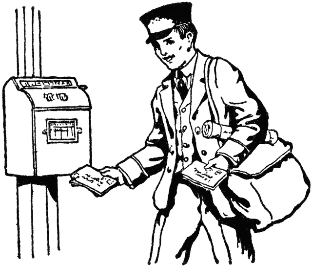 Delivering mail etc . Mailman clipart postal service