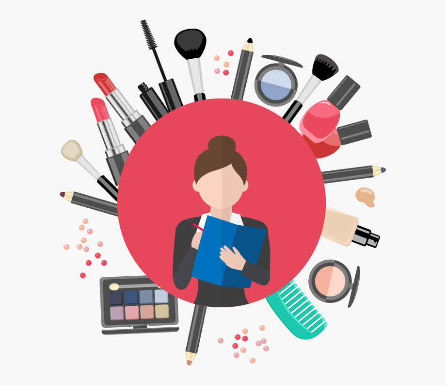 Lifestyle image consultant cosmetics. Makeup clipart beauty accessory