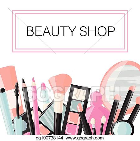 Makeup clipart cosmetic shop. Vector art beauty drawing