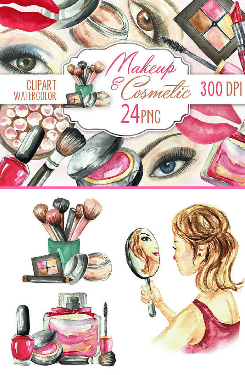 Cosmetic clip art beauty. Makeup clipart fashion makeup