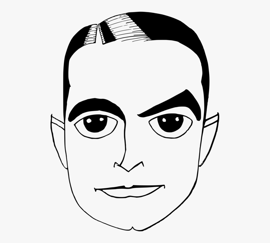 male clipart face without eye