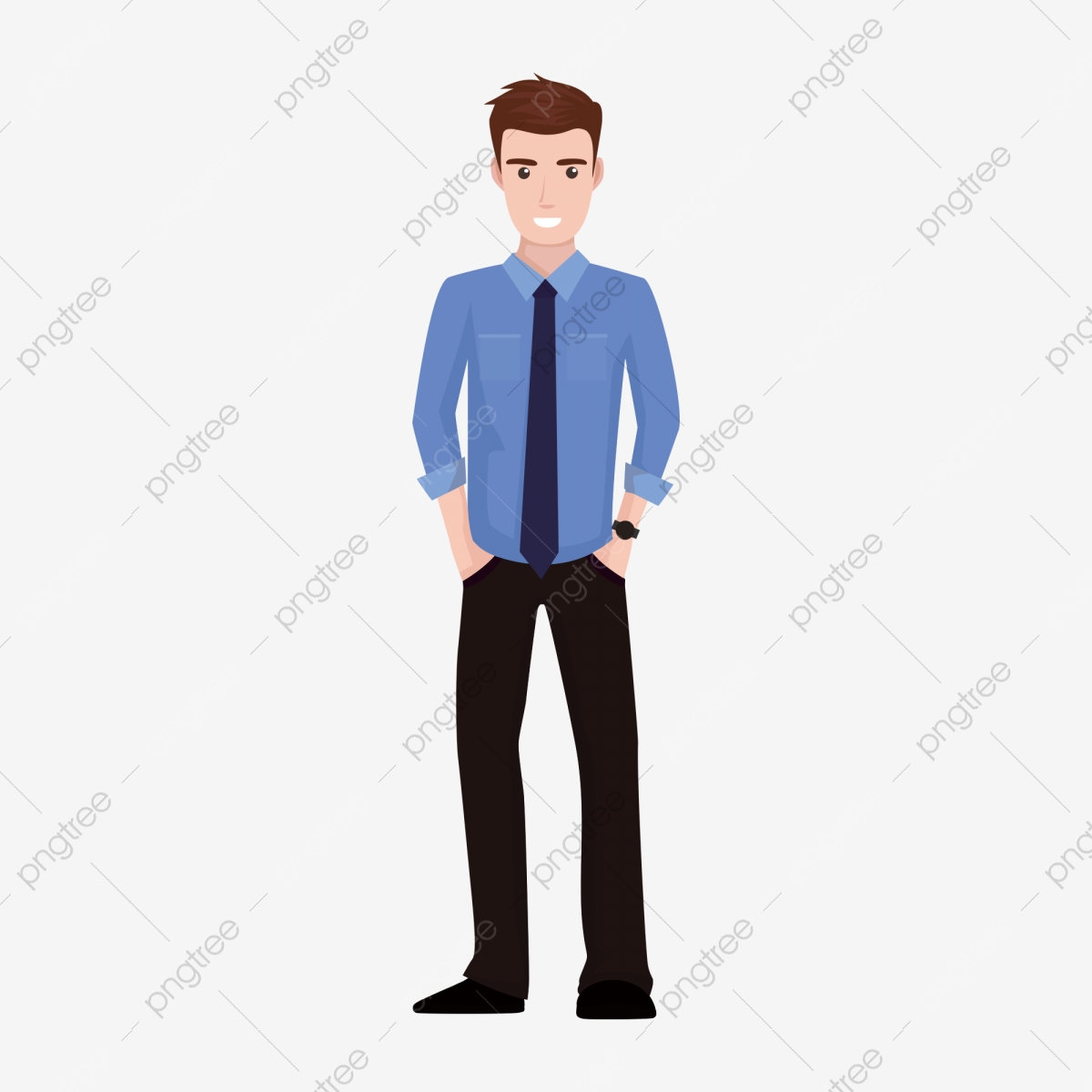 Business company to work. Male clipart handsome man