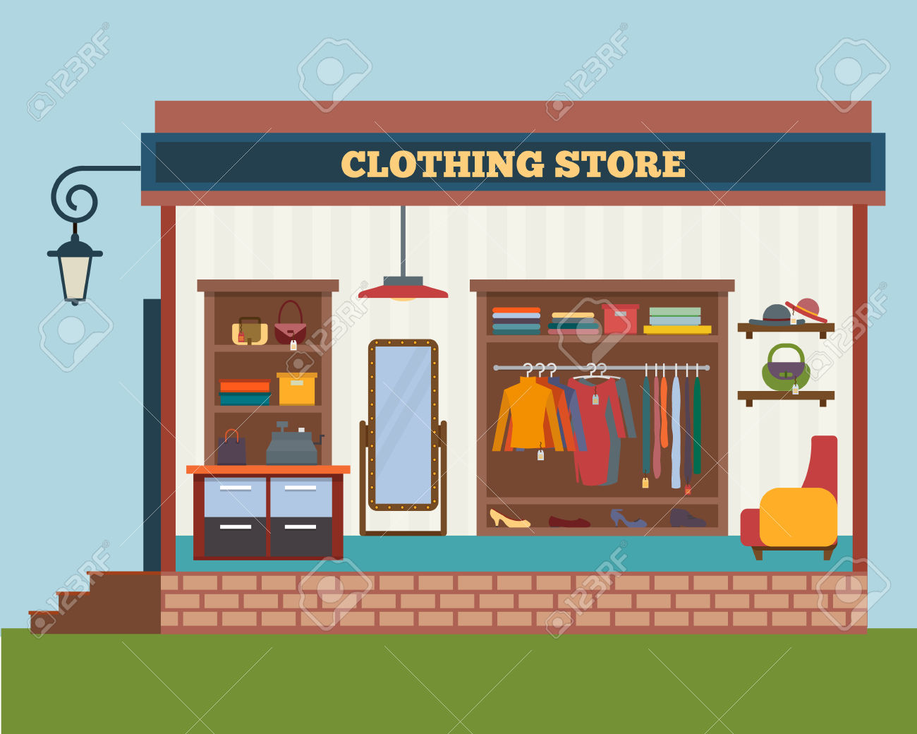 Shopping clip art library. Mall clipart clothing store building