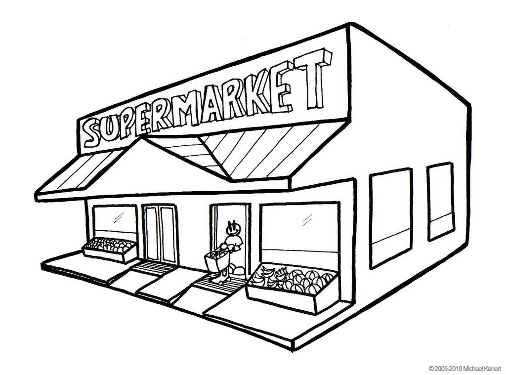 market clipart building supermarket