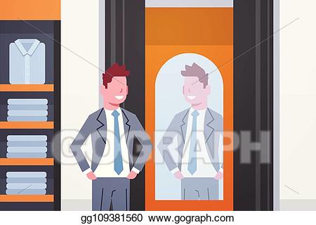 Eps illustration businessman trying. Mall clipart man