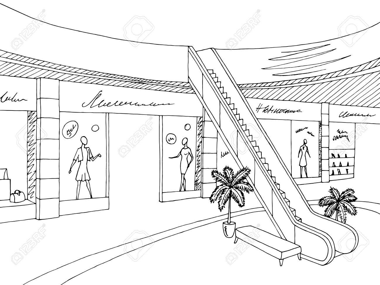 mall clipart outline
