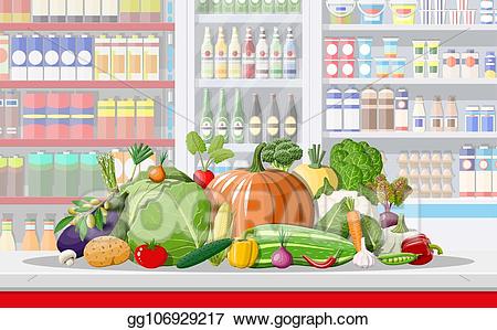 Mall clipart vegetable store. Clip art vector supermarket