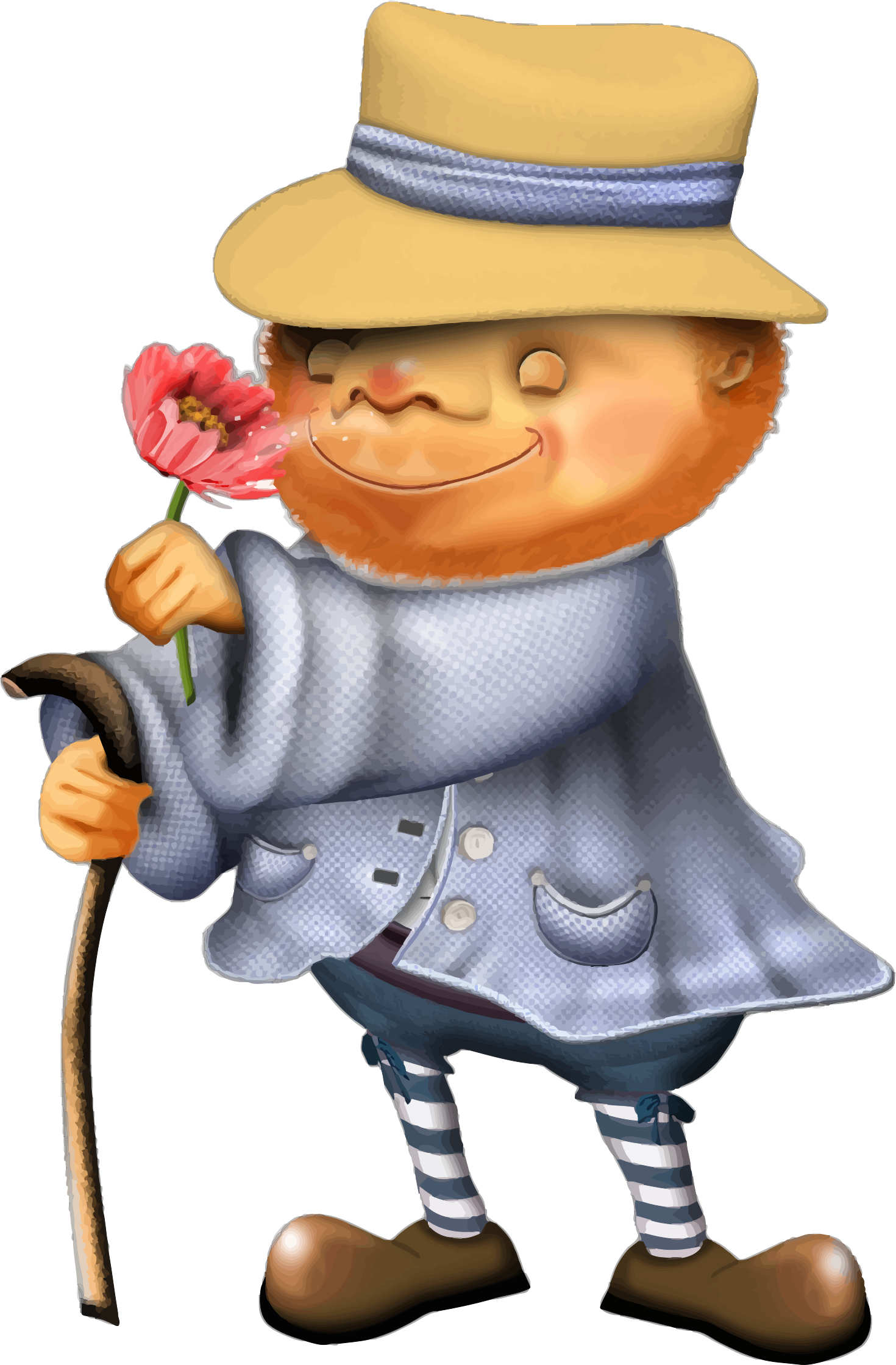 Man clipart flower. Sniffing big image png