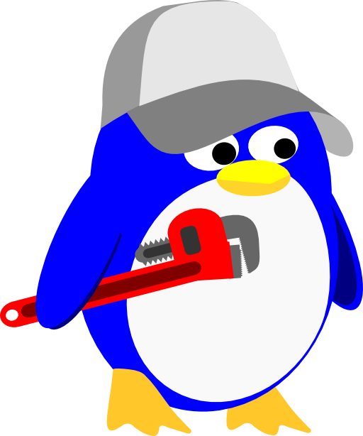 Penguin i royalty free. Plumber clipart logo
