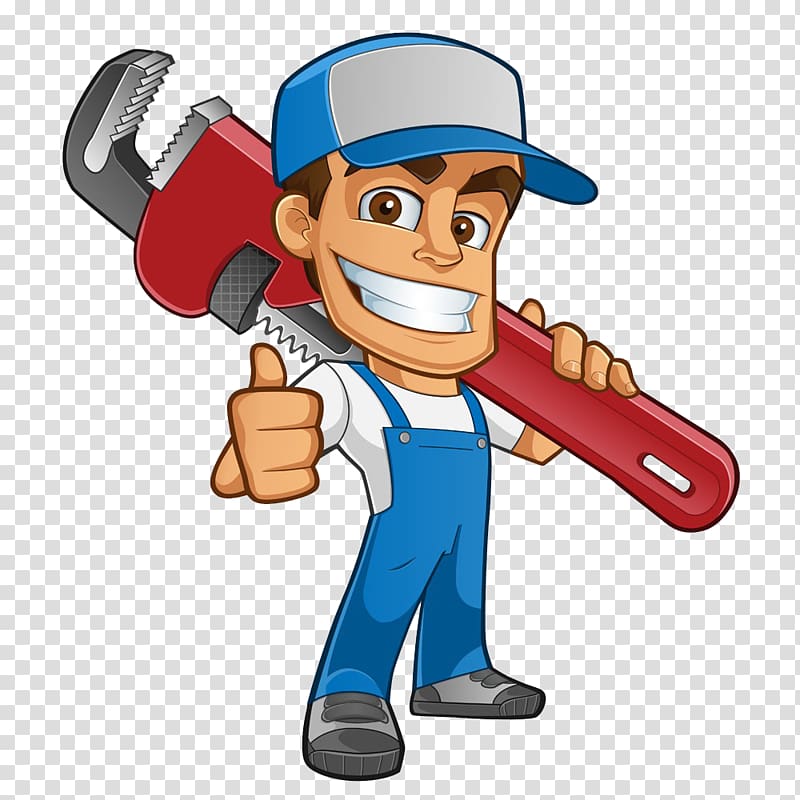 Man illustration atta boy. Plumber clipart plumbing service