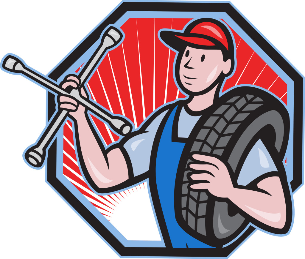 mechanic clipart tire change