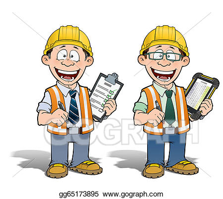 Stock illustration construction worker. Manager clipart site manager