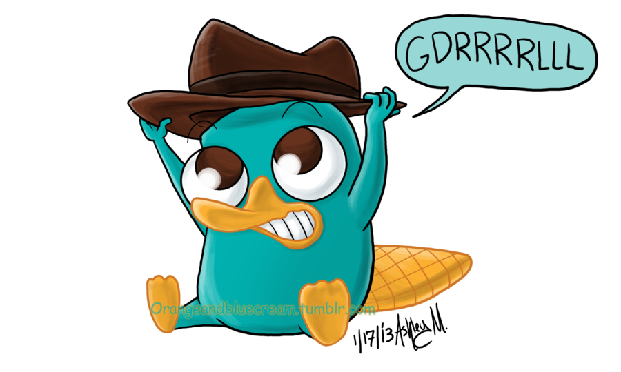 Baby perry the by. Manatee clipart platypus