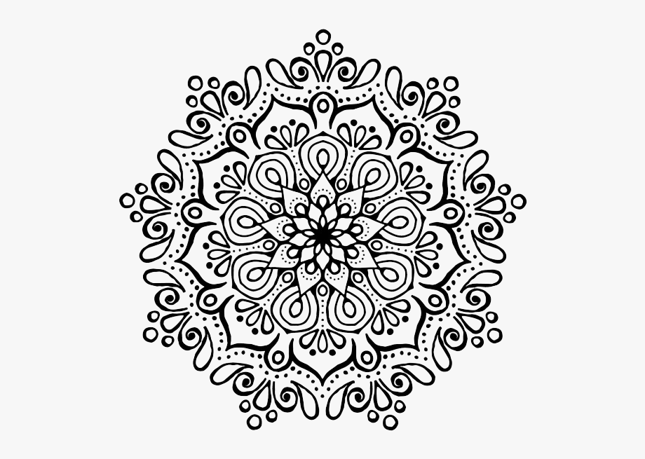 Mandala clipart black and white. Drawing coloring book png