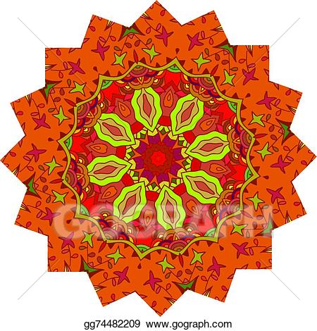 Vector illustration with floral. Mandala clipart bright