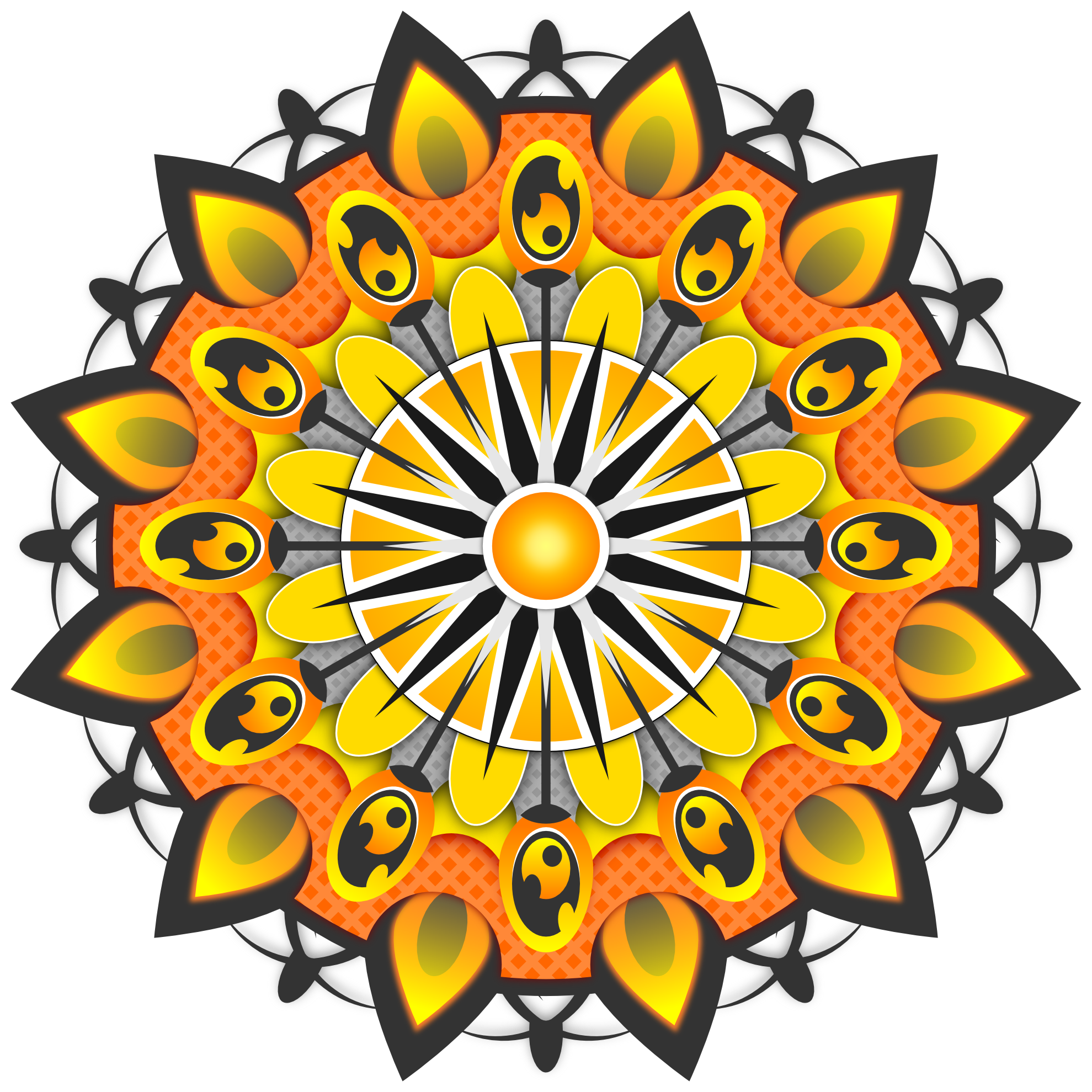 Mandala clipart bright. Yellow art pinterest