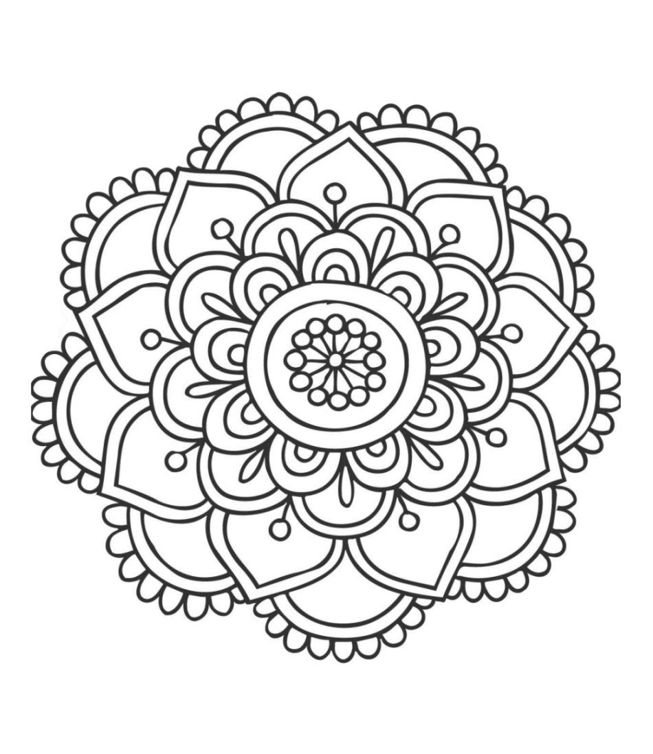 Stci coloriage pour adultes. Mandala clipart easy draw
