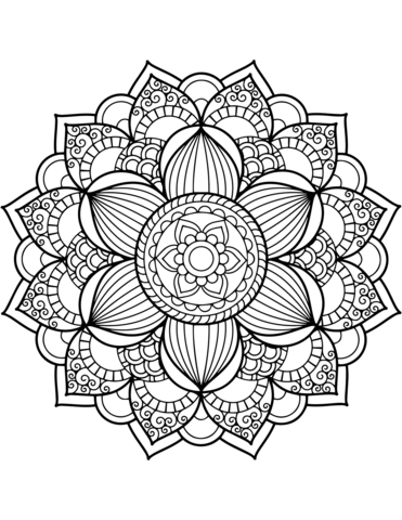 mandala clipart flower outline