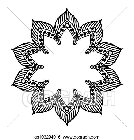 Mandala clipart frame. Vector illustration oriental decorative