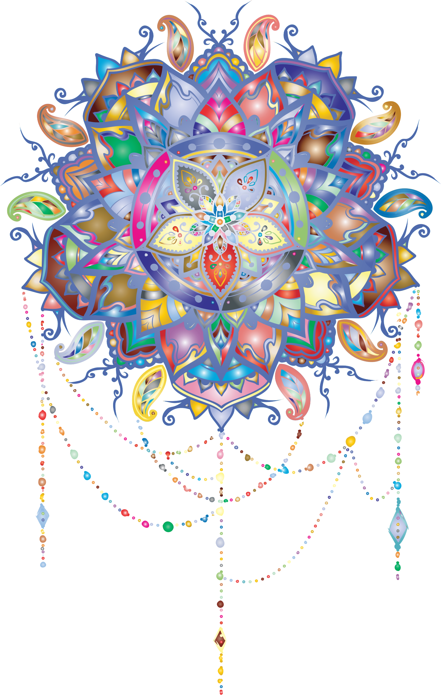 Prismatic intricate floral big. Mandala clipart graphic