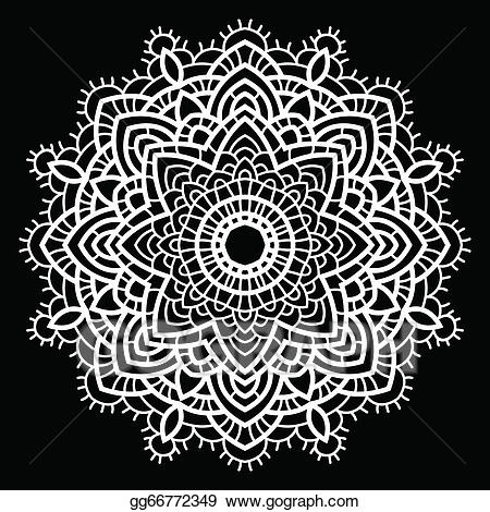 Mandala clipart lace. Vector stock crochet illustration