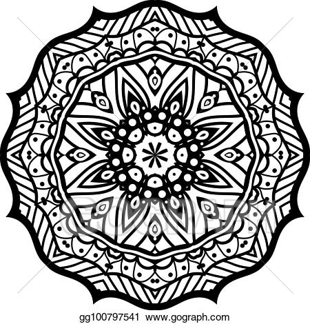 Vector art flower vintage. Mandala clipart moroccan