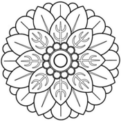 Mandalas coloring pages free. Mandala clipart simple