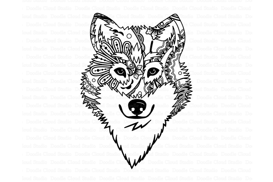 wolves clipart mandala