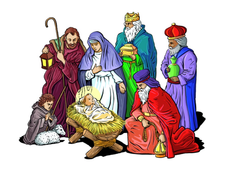Station . Manger clipart christmas