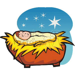 Starry night in a. Manger clipart jesus baby clip art